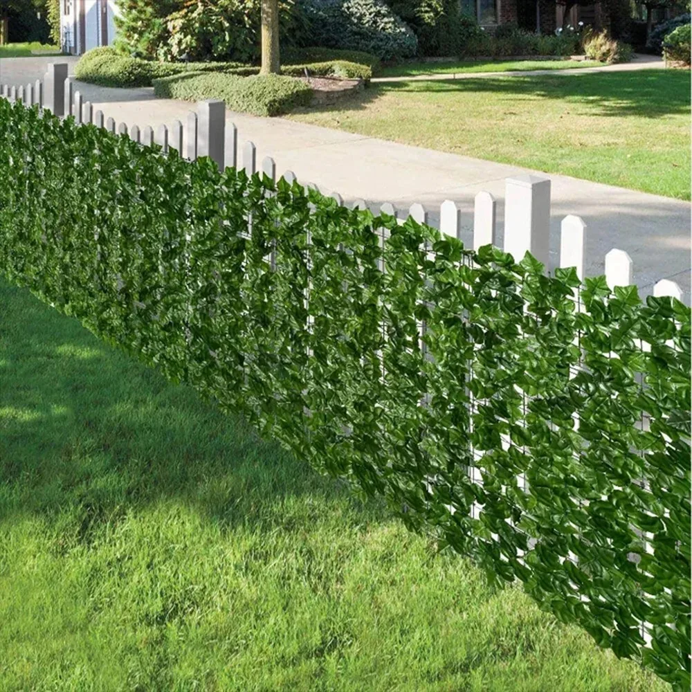 New Artificial Leaf Fence Panels Faux Hedge Privacy Fence Screen Greenery for Outdoor Garden Yard Terrace Patio Christmas Decor