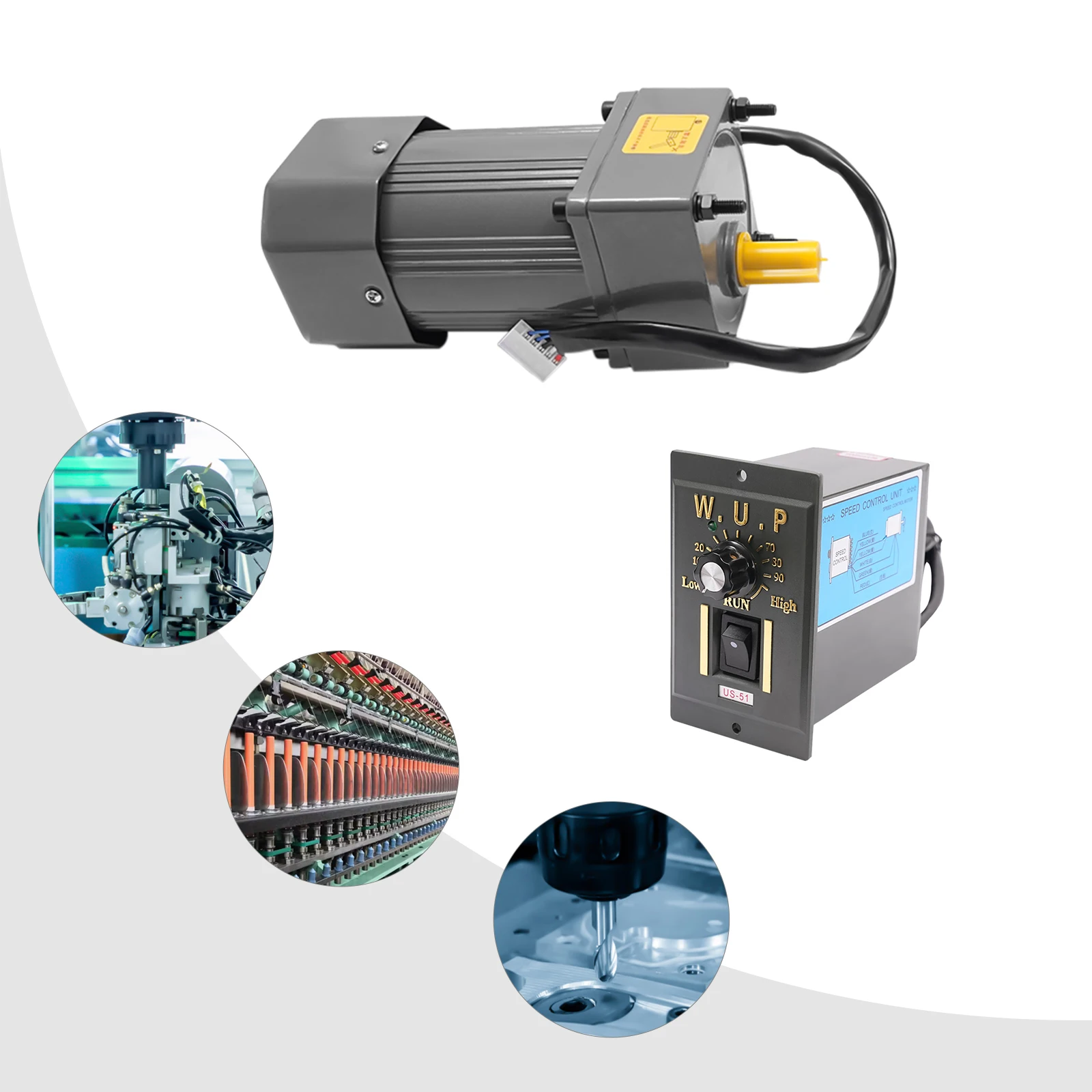 

60W 10K Speed Regulating Motor + Governor (110V Wiring), Single Phase Motor with Reducer And Speed Controller