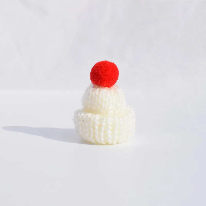 Christmas Mini Finger Hat Santa Handmade DIY Wine Bottle Decor Knitted Hats Christmas Tree Ornament Xmas Party Favor