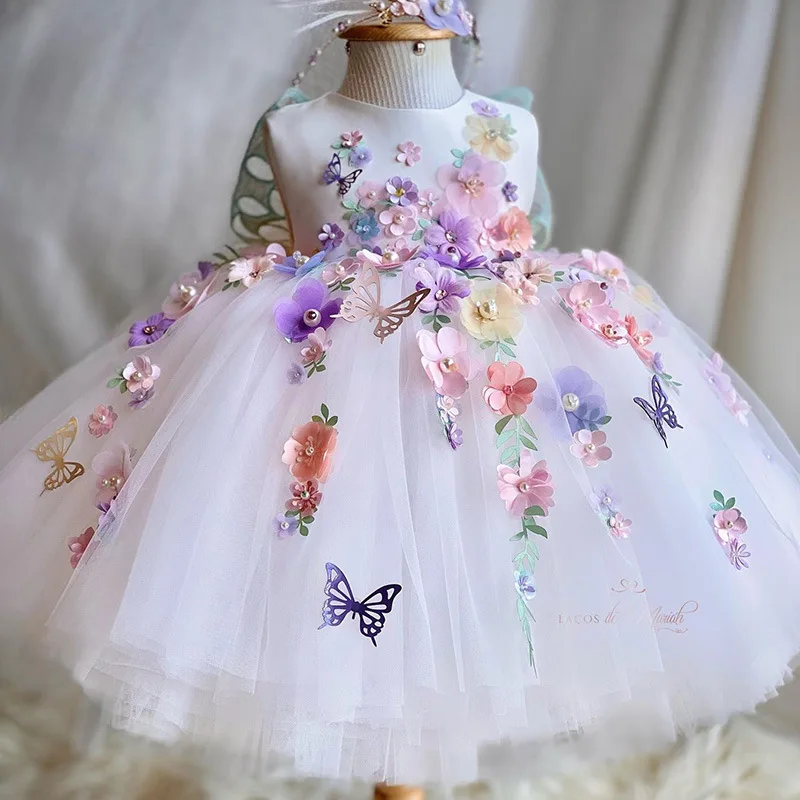 Girl Princess dress Wings flower Child pompadour Flower Pearl lolita Princess Lolita Dress Christmas