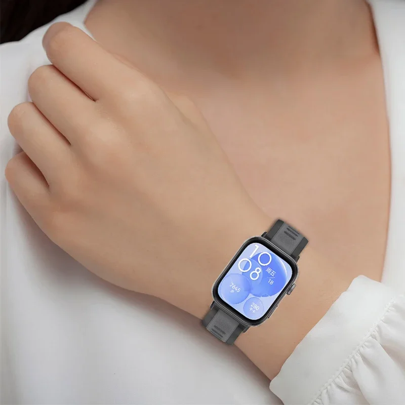 ソフトシリコンストラップ Huawei 社ウォッチフィット 4/4 プロ/3 二色テクスチャ通気性ブレスレット Huawei 社ウォッチフィット 3 ベルトアクセサリー