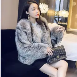 2023 New Women Short Faux Fur Coat Fashion Temperament Socialite Imitation Fox Fur Outwear Winter Thicken Thermal Slim Outcoat