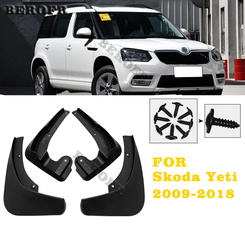 4PCS 2009-2021 CAR Mudflaps FOR Skoda Yeti Mudguard Fenders Mud Flap Guard Splash Fender Mudguards accessories auto styline