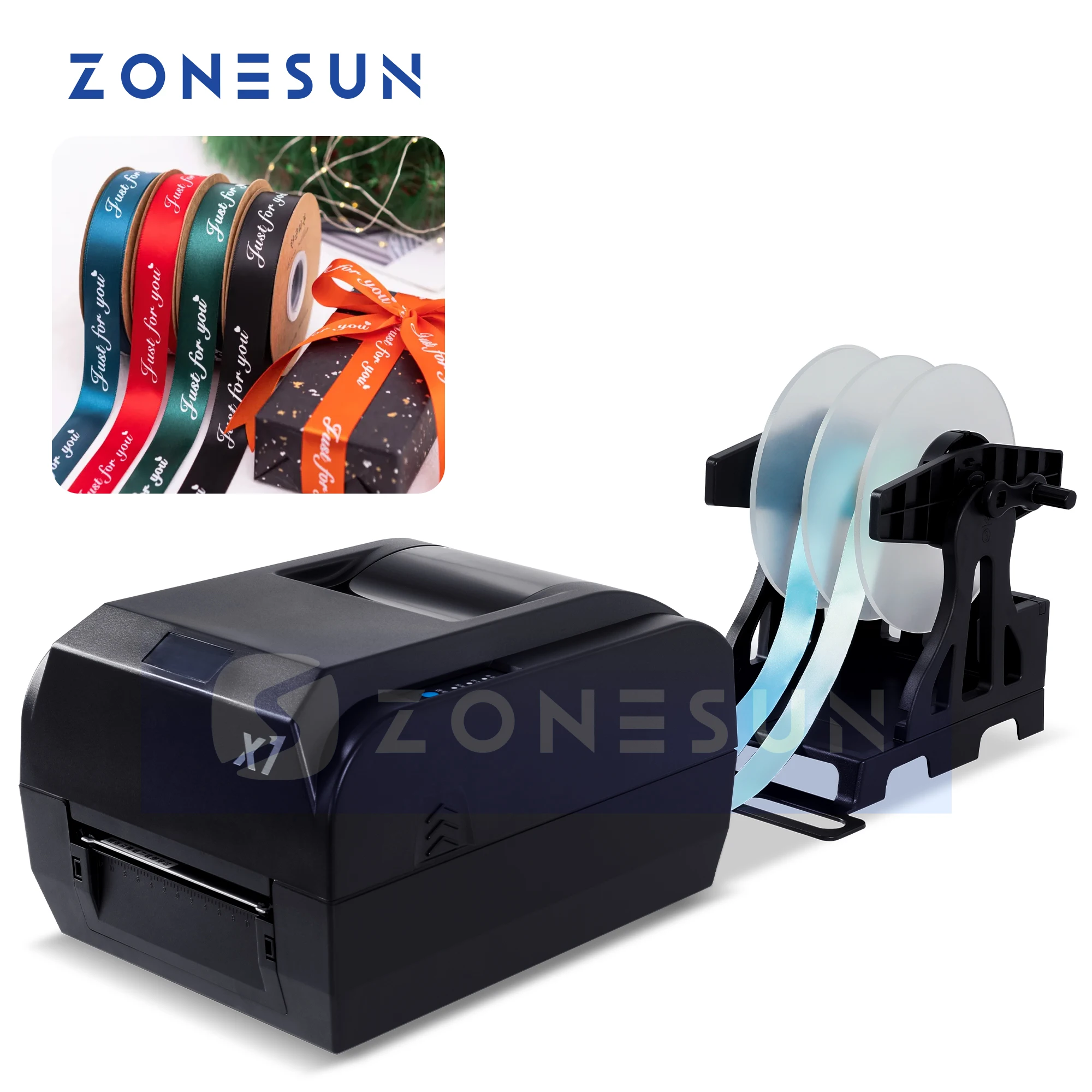 

ZONESUN Digital Ribbon Printer 4 Lanes Flower Wrap Ribbon Custom Bows ZS-DMX1
