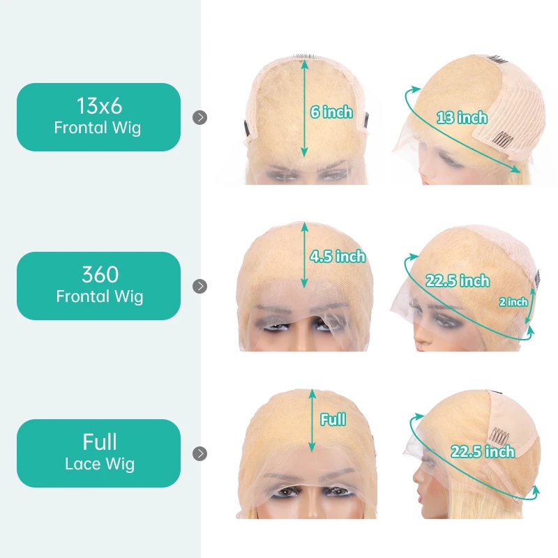 Человеческие волосы Полный кружевной блондин Парик фронтальной части шнурка Человеческие волосы 360 Парик фронтальной части шнурка 613 13x6 Hd Парик