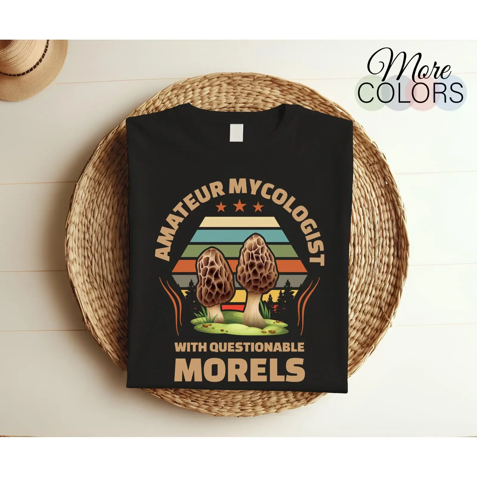 Amateur Mycologist With Questionable Morels Vintage T Shirt Funny Mushroom Mycology For Forager Lovers vintage Washed Unisex