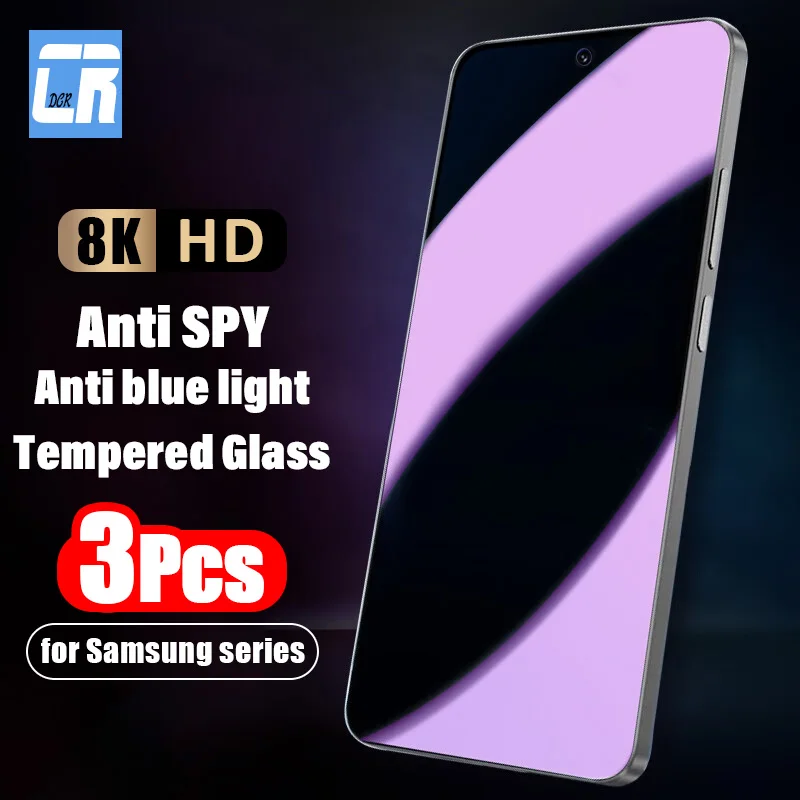 

1-3PCS Anti Spy Anti-Blue Light Tempered Glass For Samsung A30 A40 A50 A60 A70 A20S F02S F12 F22 F41 F42 F62 Screen Protector