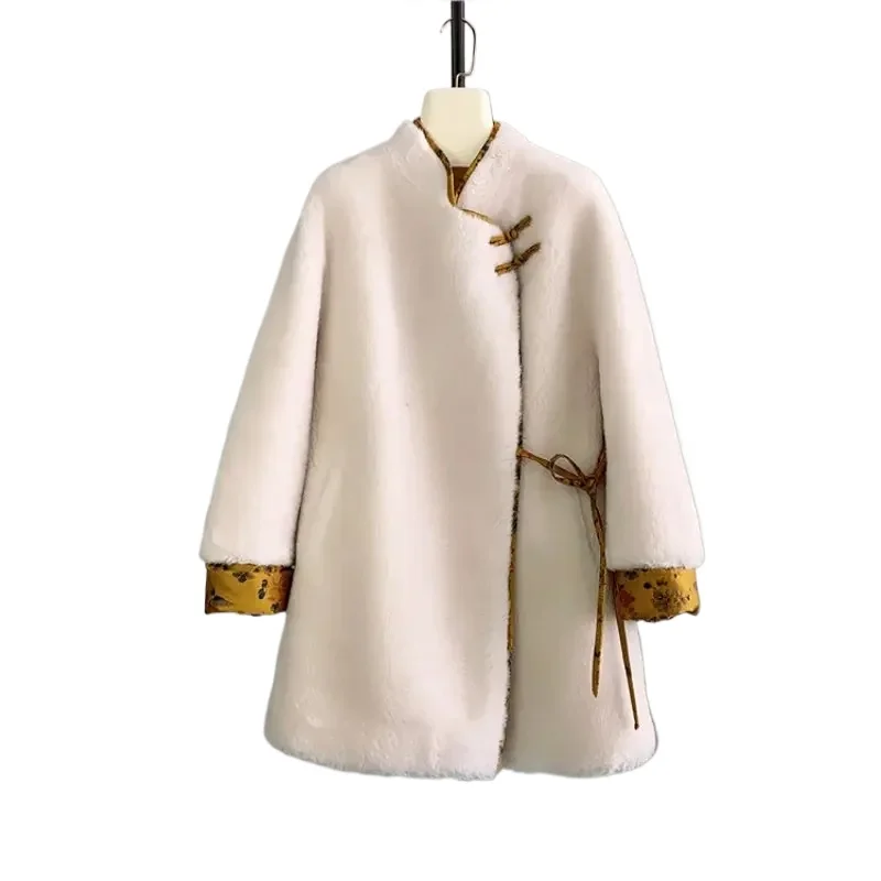 

Tajiyane 100% Wool Jacket Fur Coat Women Clothing Winter Sheep Shearing Jacket Elegant Long Wool Coats Casual Jaqueta Feminina