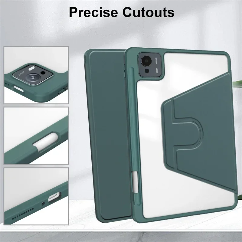 غطاء دوار 360 درجة لهاتف Xiaomi Pad 7 Ultra 14 بوصة 2025 حافظة مغناطيسية من الأكريليك الخلفي Funda مع حامل قلم رصاص حافظة لوحية