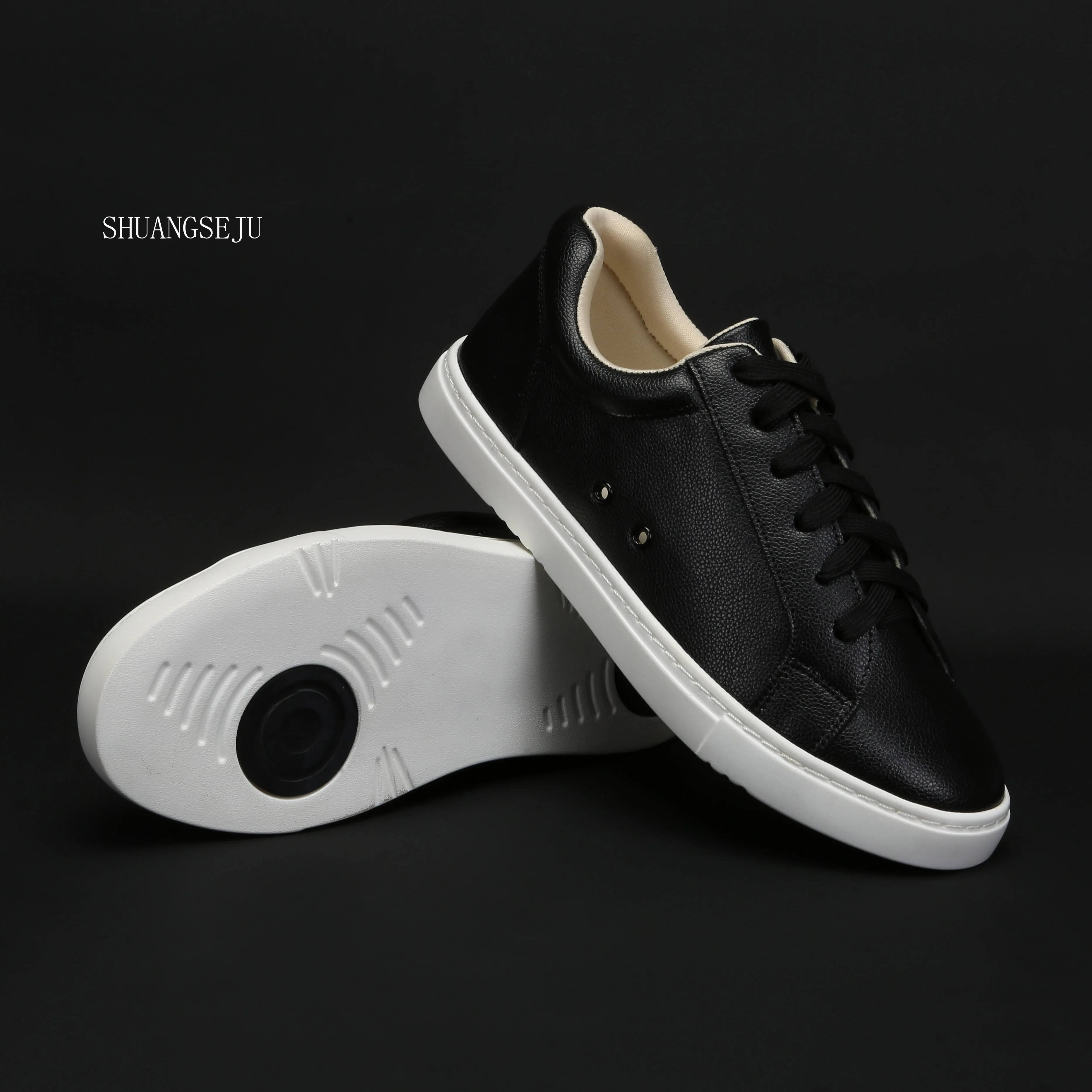 

SHUANGSEJU Black sports dance shoes for both men and women, Bachata Salsa dance shoes, street dance flat shoes for easy rotation