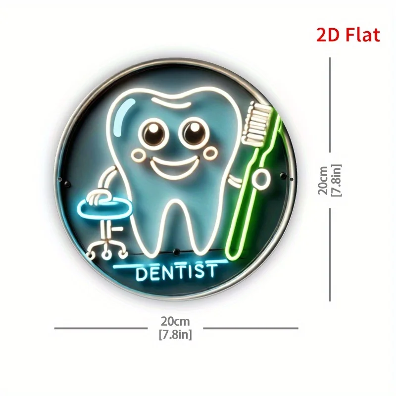 2D Flat, 1pc 2D Flat 8x8 Inch Metal Wall Art - 