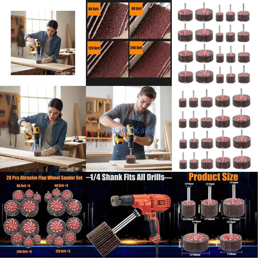 

L8RC Long Lasting 1/4 Inch Shank Abrasive Grinding Wheel User Friendly Sanding Disc for Industrial and Home Workshop Use