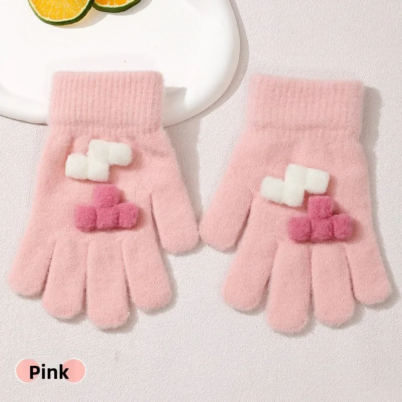 New Winter Best-selling Knitted Cute and Fashionable Thick Cold Resistant Five Finger Gloves for Men and Women Outdoor Warmth