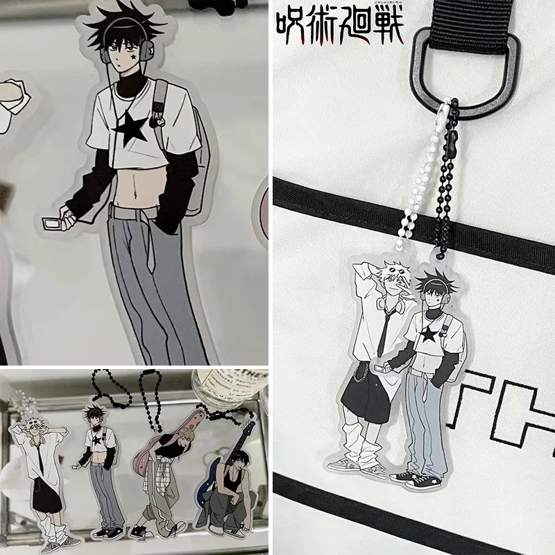 Jujutsu Kaisen قلادة Gojo Satoru ظهره سحر أنيمي سيارة حلقة رئيسية الديكور الأزياء الكرتون الشكل المفاتيح لعبة المجوهرات