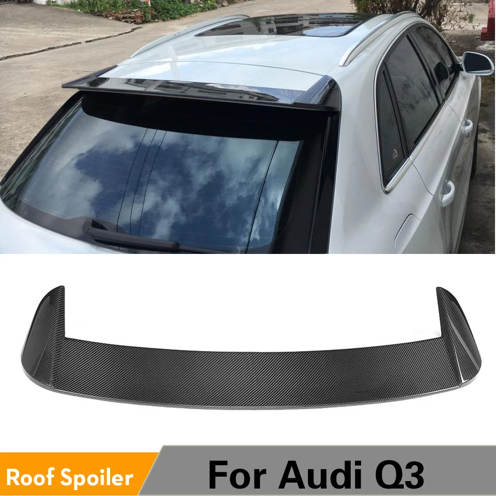 Carbon Fiber Rear Roof Spoiler Window Wing Lip for Audi Q3 8U Base Sport 4-Door 2012 - 2017 Car Rear Trunk Roof Wing Spoiler Lip