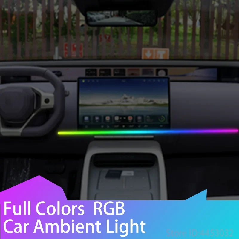 For Avatr 11 12 07 2020 2019 2023 Car LED Ambient Light Dashboard Lights RGB Hidden Lamp 64 colors USB App Remote Control 1.1m