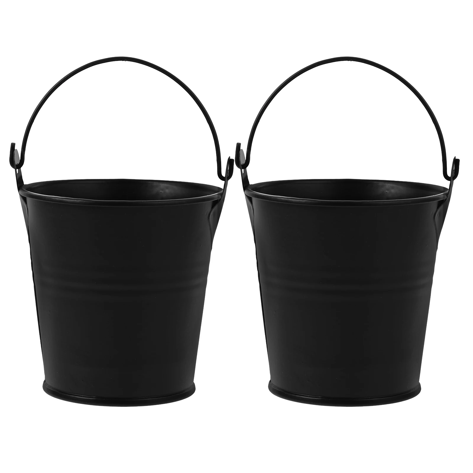 

2pcs BBQ Drip Bucket Grill Grease Catcher Oil Collector Reusable Metal Bucket for Barbecue Oven Outdoor Cooking Black Container