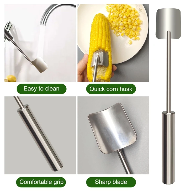 Corn Cob Peeler Peeler Easy Clean Corn Cob Peeler Stainless Steel Splitter Tool Suitable For Home Kitchen For Restaurant