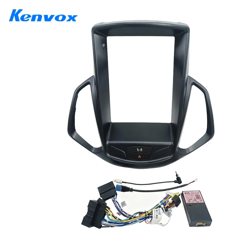 

Kenvox 9.7" Tesla Vertical Screen Car Radio Fascia Frame for Ford Ecospor Dash Kit Install Panel wire harness Adapter