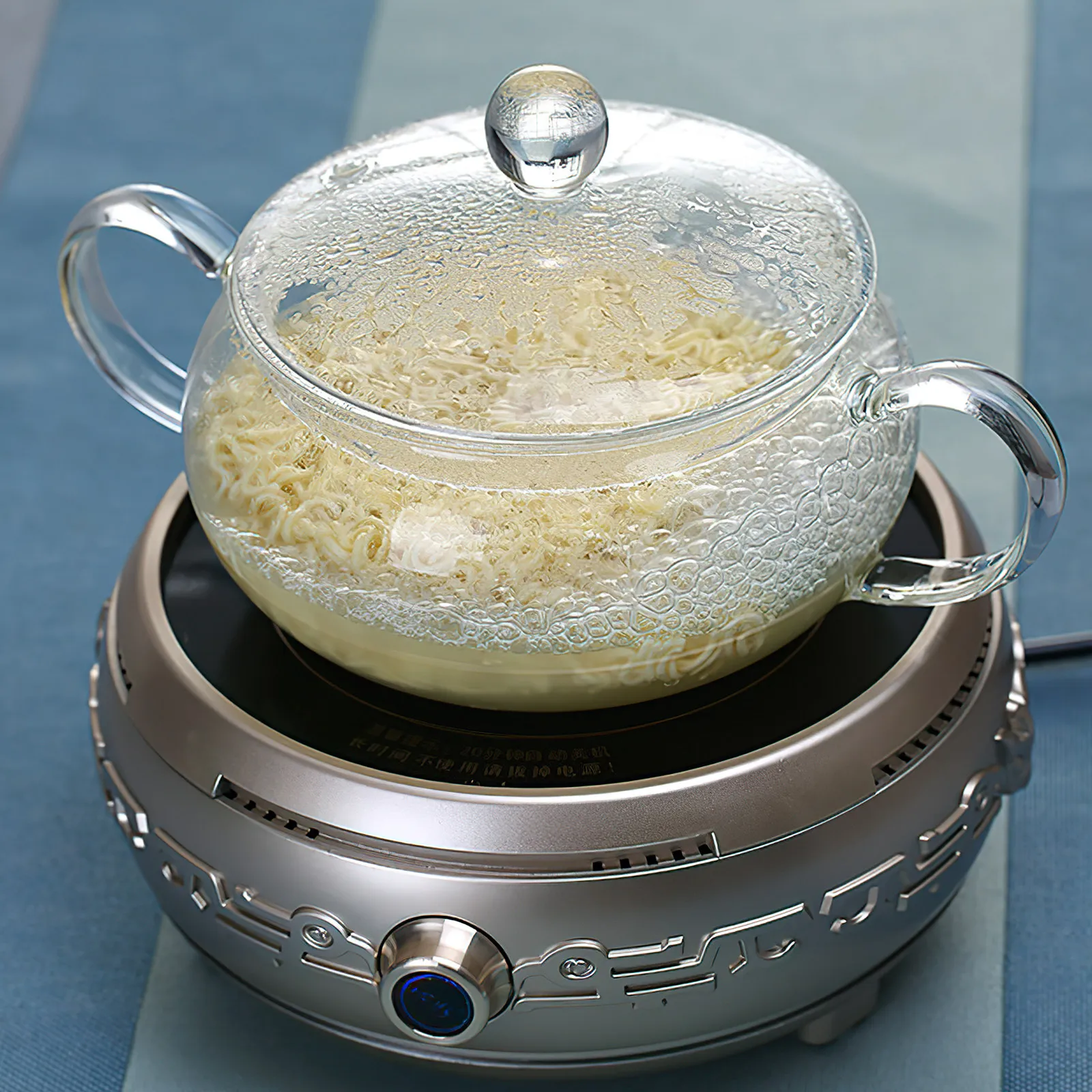 Olla de Vidrio Transparente de Borosilicato de Alta Calidad, Resistente al Calor, con Tapa, para Sopa, Fideos, Arroz, Pollo Estofado, Cerdo
