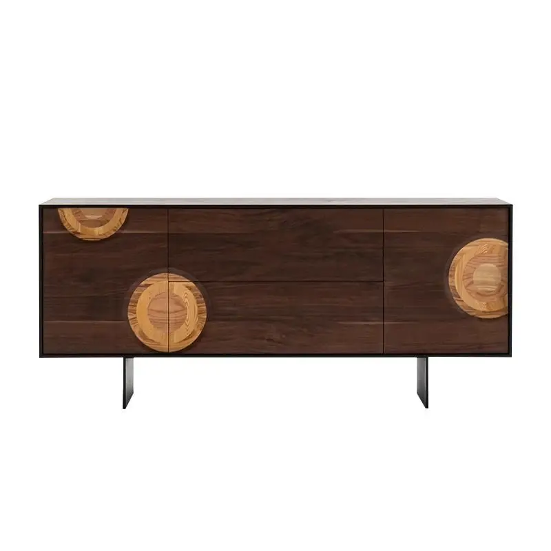 

Medieval walnut side cabinet, retro foyer storage locker, wall locker