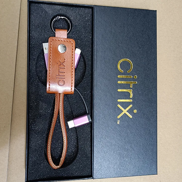 

Custom Logo Cell phone Cables Personalized Promotional Key Chains Commercial Leather Keyring Usb Charger Cable for Andrioid B182