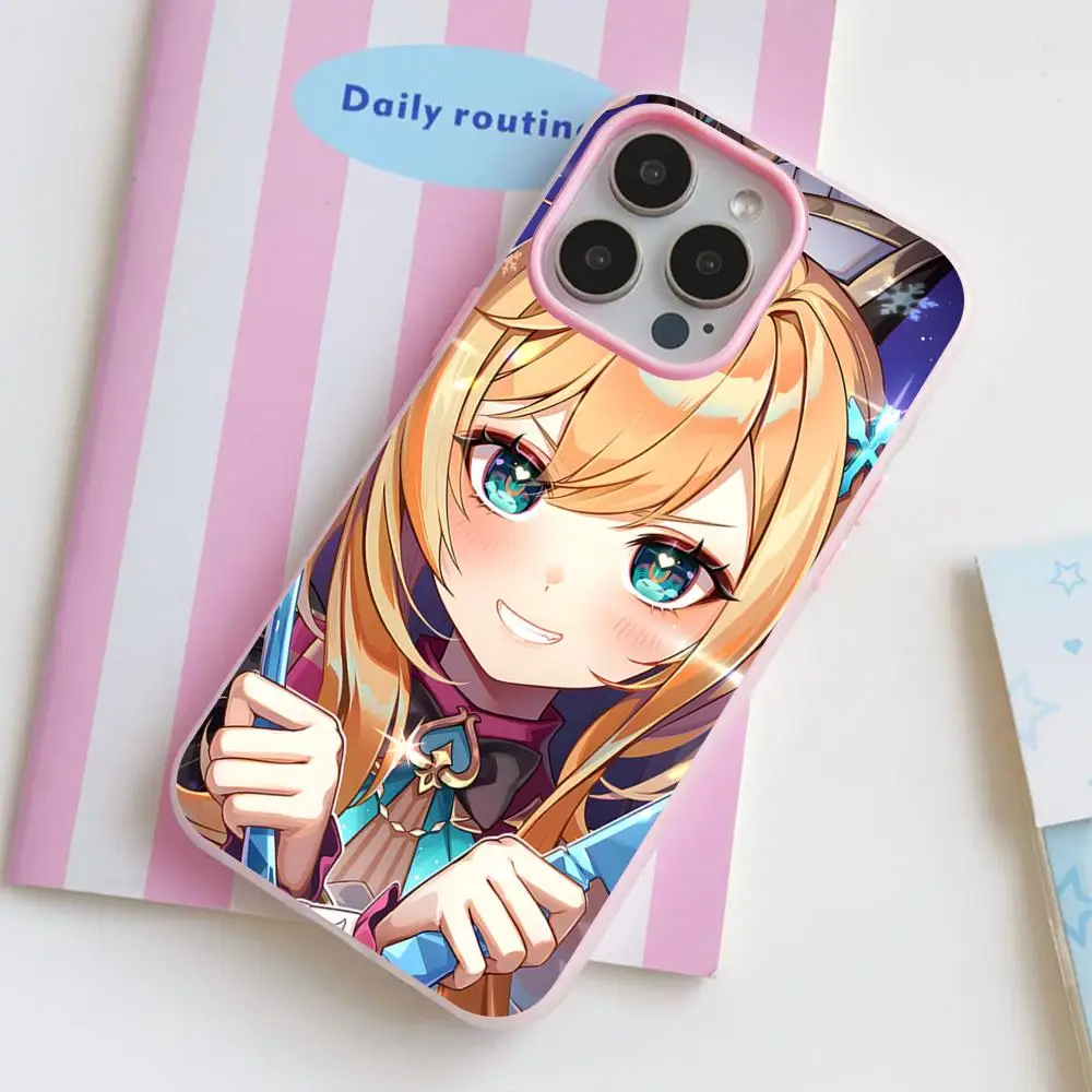 

Game GI Escoffier Phone Case for iPhone 17 16 15 14 13 12 11 Air Pro Max Plus Jelly Double layer Pink Cover