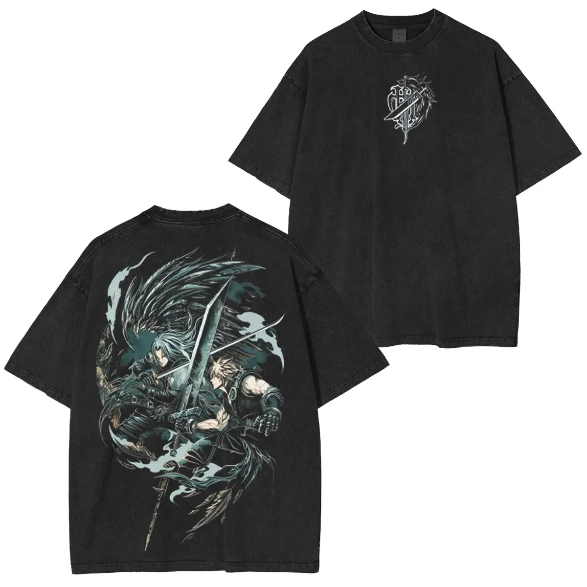 Final Fantasy VII Cloud Vs Sephiroth Graphic T-Shirt Cotton Men Women Streetwear Tee