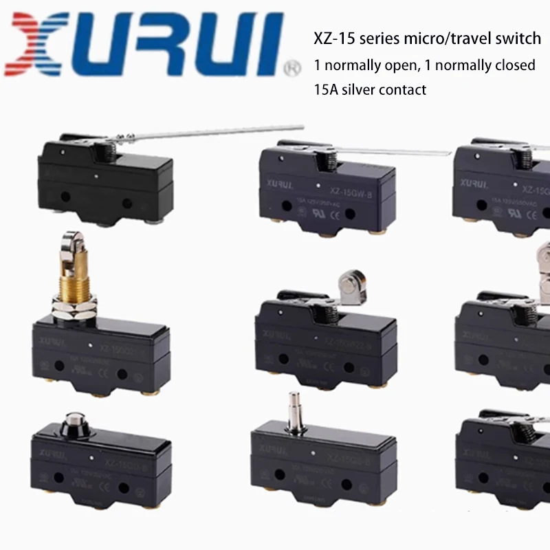 XURU1 XZ-15 15A 250VAC XZ-15GD-B GS/GW22/GQ21-B/15GW2-B/GW3-B Silver Contact Micro Switch Travel Button Switch Limit Switch