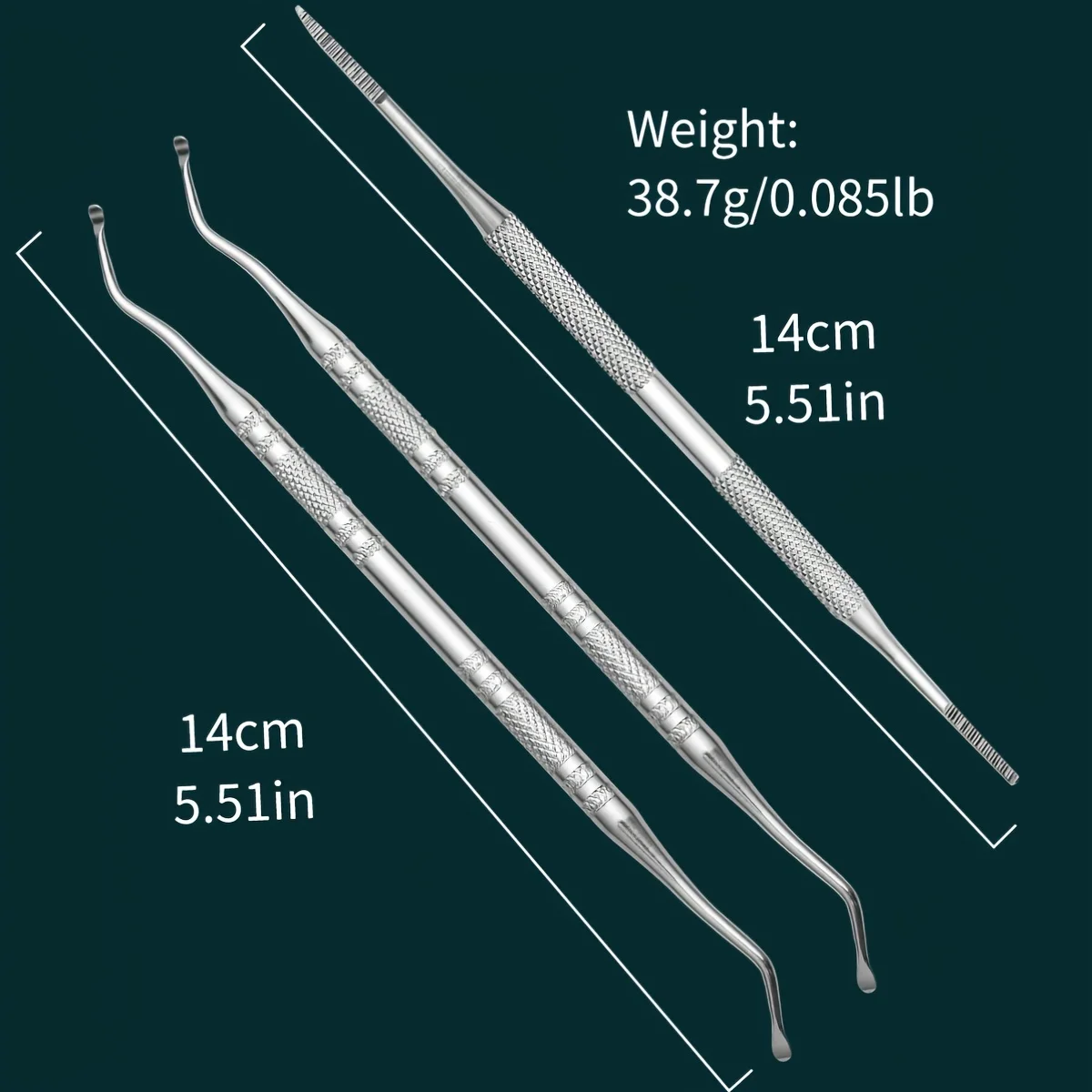 1 ud./2 uds./3 uds. Herramientas profesionales de pedicura: limpiador de ranuras para uñas, lima de uñas y levantador de uñas de los pies, diseño antideslizante para uñas seguras C