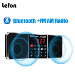 Lefon Digital Bluetooth Radio AM FM Portable Speaker Stereo MP3 Player TF SD Card USB Drive Handsfree Call Rechargable Speakers