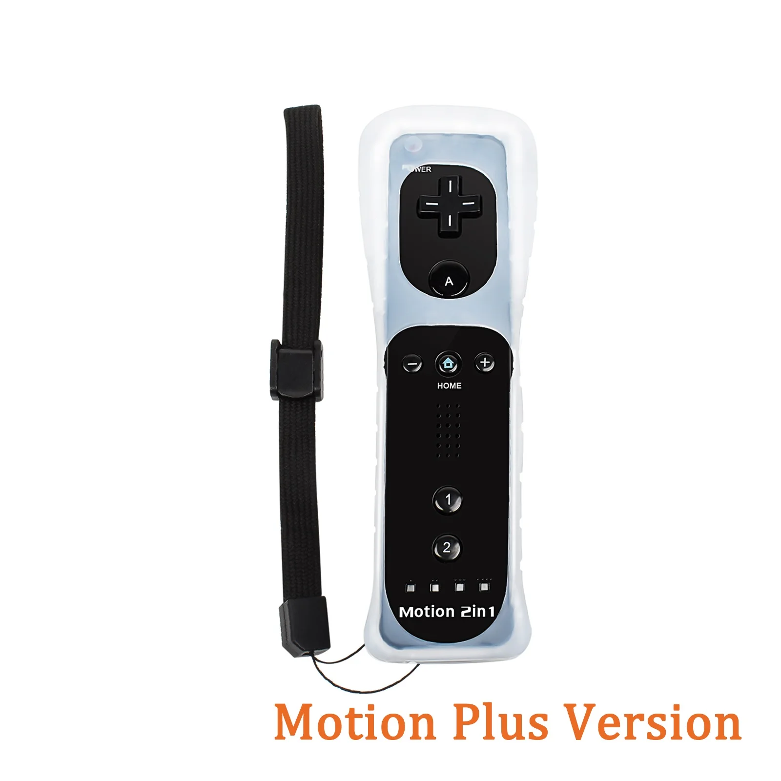 2-in-1 draadloze afstandsbediening voor Nintendo Wii/Wii U Motion Plus Bluetooth gamepad met siliconen hoesje voor gameconsole