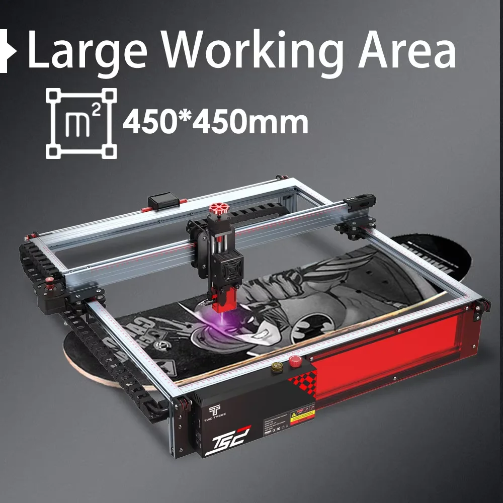 Twotrees TS2-10W Laser Engraver Machine 80W 450x450mm Compressed Spot Technology LaserGRBL LightBurn Wifi Horizontal Gyroscope