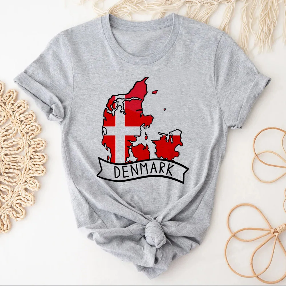 Denmark t-shirts women Y2K manga summer t-shirts female streetwear comic harajuku clothing