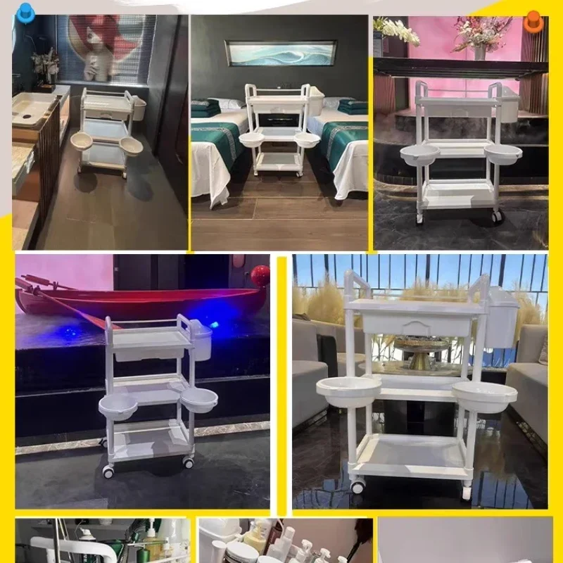 عربة التجميل عربة صالون التجميل تصفيف الشعر مانيكير أداة عربة Carrito مساعد contador دي المعادن التجاري الأثاث #4