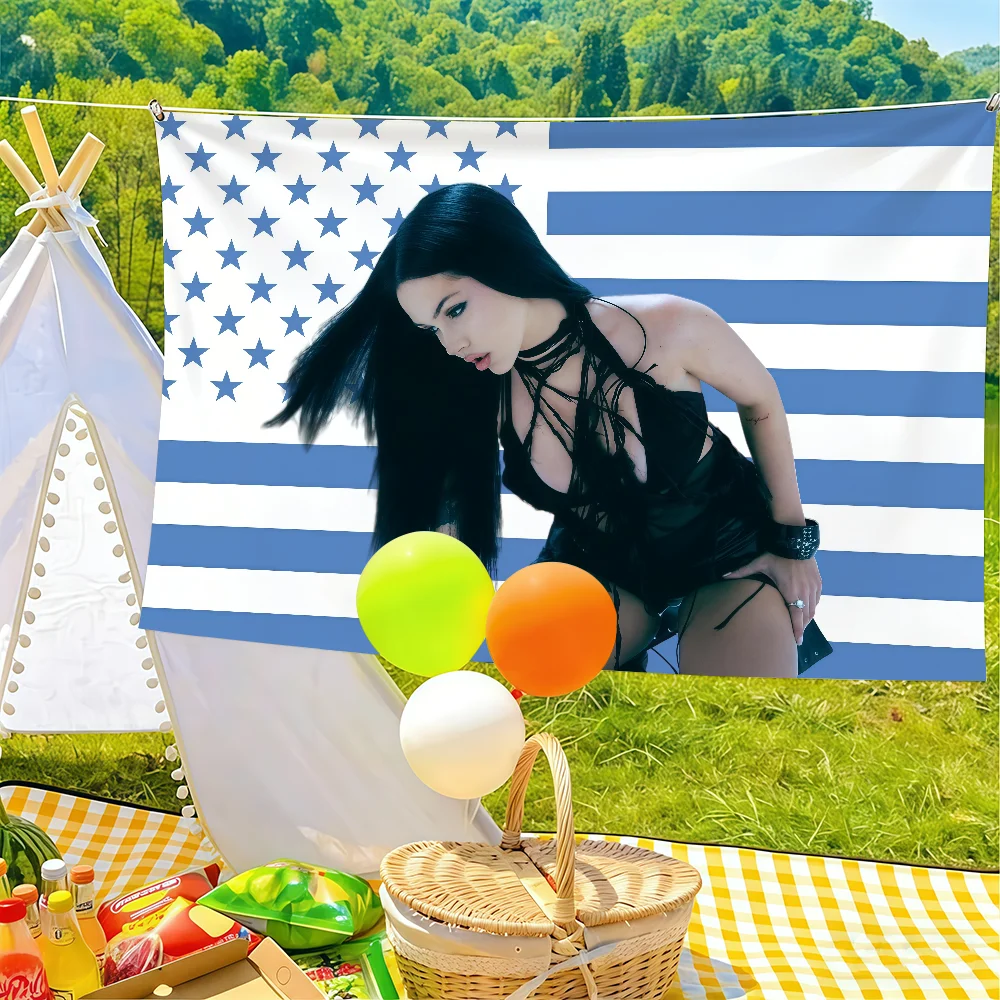 Singer M-Maggie L-Lindemann Let Me Burn Flag Suitable For Birthday Parties Living Room Bedroom And Outdoor Camping Decorations