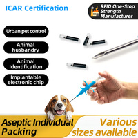 2.12*12/1.4*8/1.25*7mm Pet EM4305 Microchip 134.2KHz FDX-B Animal ID Chip Animal Microchip Syringe International Standard cows