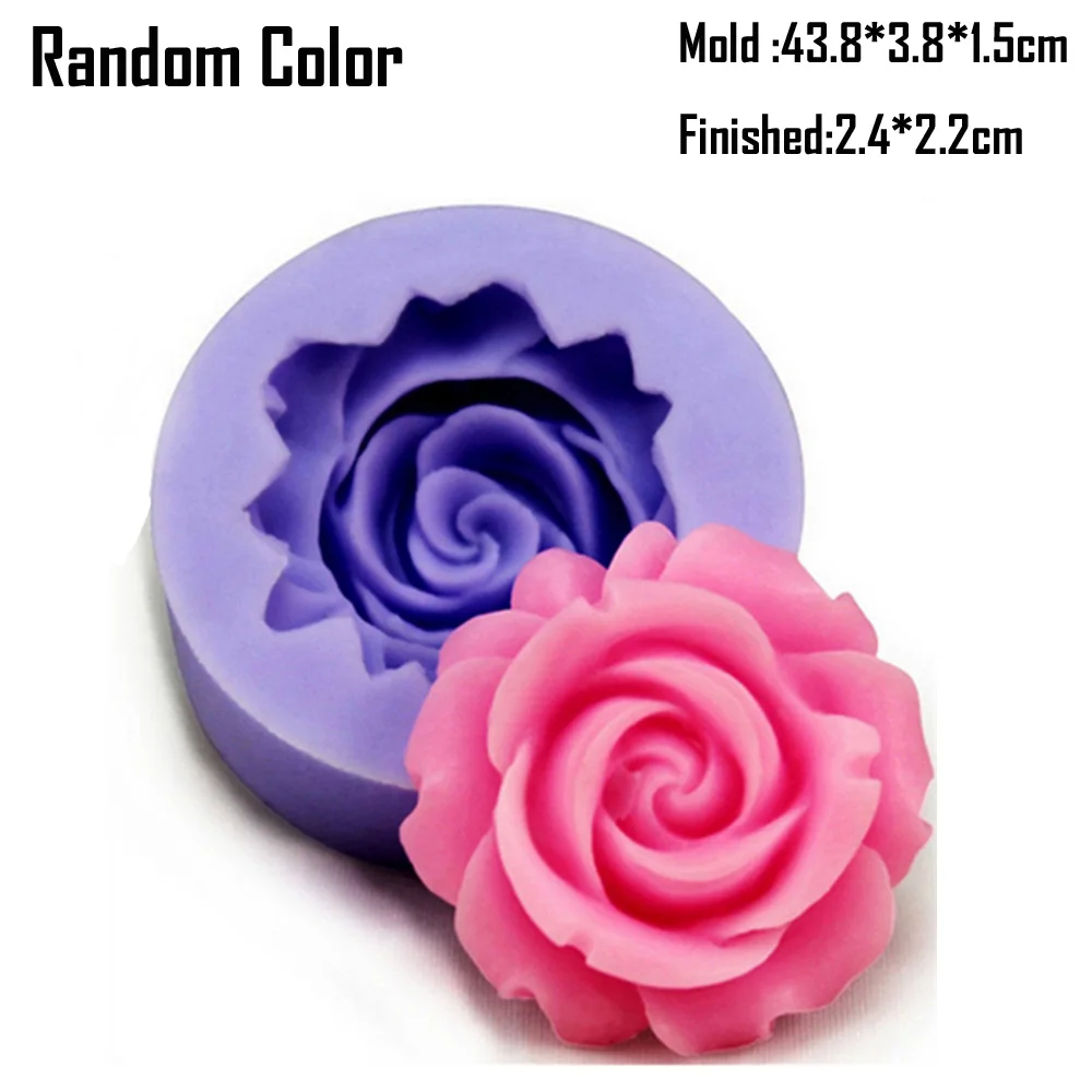 Rodzaje wielokrotnego użytku Flower Bloom Rose Forms Silicone Fondant Soap 3D Cake Cupcake Jelly Candy Chocolate Decoration Tool Mould F1062