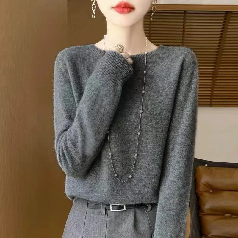 Round Neck Long Sleeve Women's Sweater Fashion Joker Pullover Autumn Winter New First-line Ready-to-wear Bottoming Shirt Trend