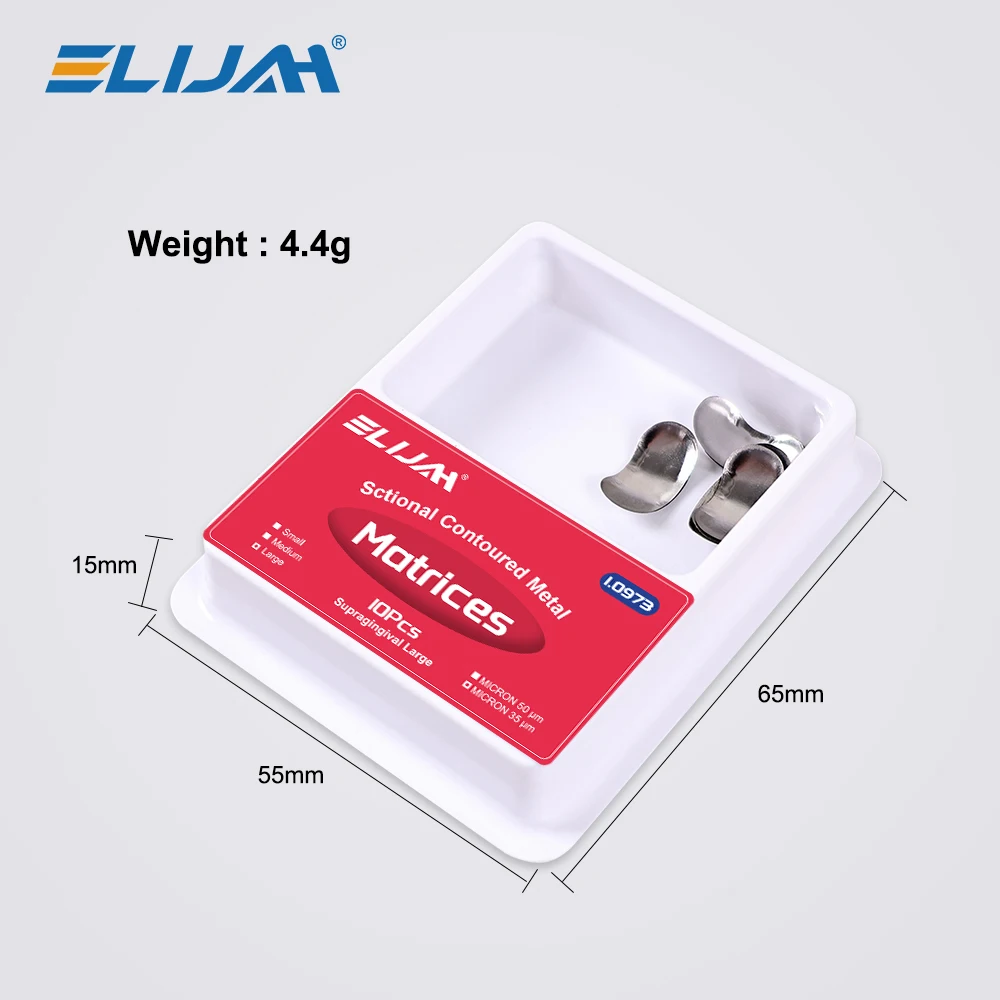 ELIJAH Dental Matrix Sectional Contoured Metal Matrices Dental Matrix Spring Clip Ring Clamp Wedges Kit Dentistry Tools