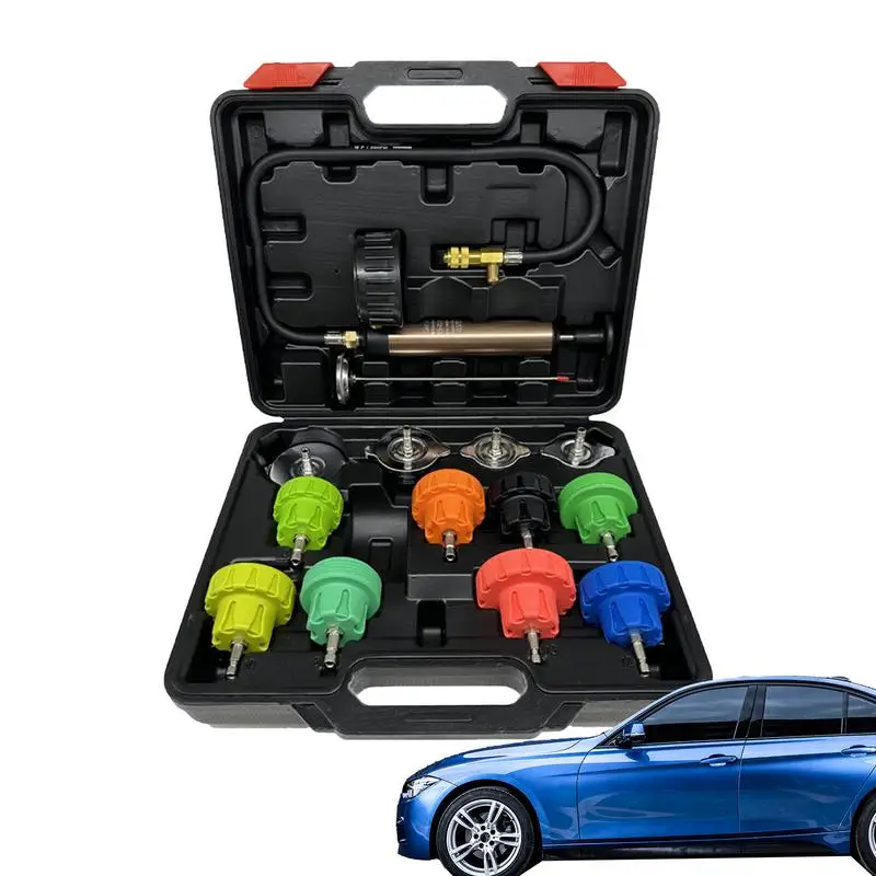 

Coolant Vacuum Refill Kit Automotive Tool 14 Pieces Engine Compression Tester Radiator Vacuum Tool And Refill Kit For