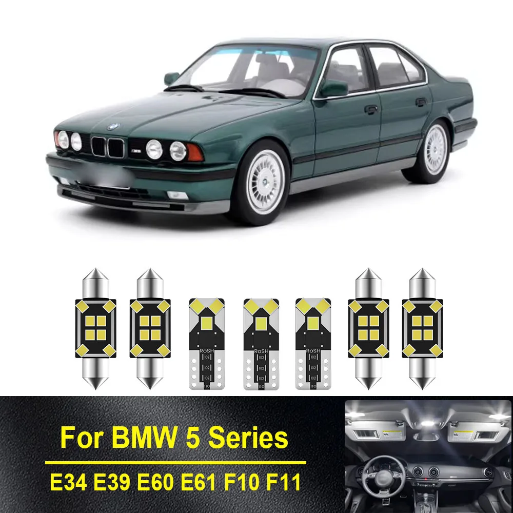 

Car Interior LED Light For BMW 5 Series E34 E39 E60 E61 F10 F11 Dome Map Vanity Mirror Trunk Glove Box Footwell Light Canbus