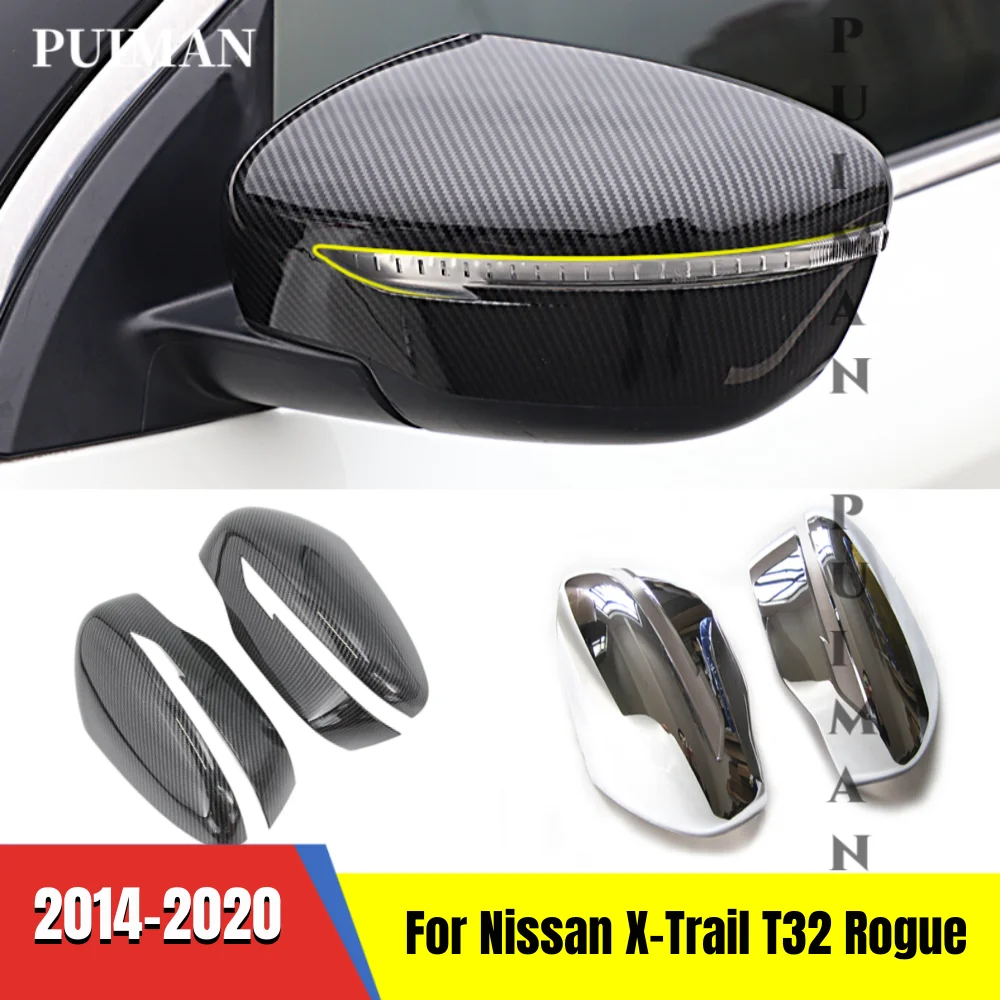 

ABS Carbon Fiber Car Side Rearview Mirror Cap Trim Cover For Nissan X-Trail X Trail T32 Rogue Qashqai J11 2014-2020 Accessories