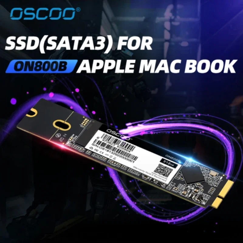 OSCOO-SSD Capacidade SATA III para MacBook Air, 256GB, 512GB, 1TB, A1465, A1466, EMC2558, 2559, 2672, MacBook Pro, A1398, A1425, Atualização