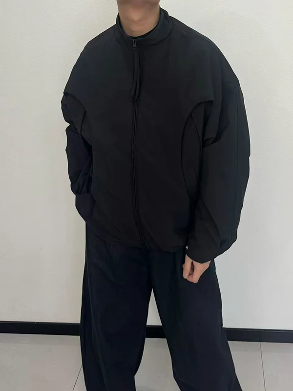 

TANGZ STUDIO Мужская свободная куртка в американском ретро-стиле с рукавами «летучая мышь» и воротником-стойкой, модная верхняя одежда для весеннего сезона