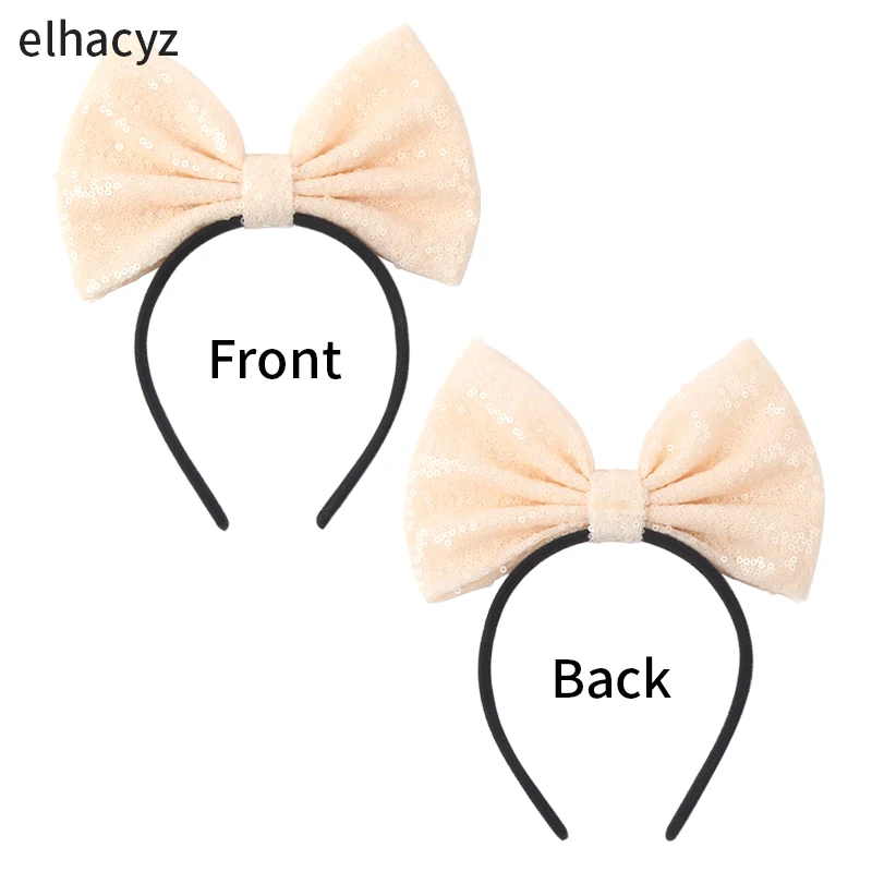 Große 7'' rote Schleife Stirnband Glitzer Pailletten Schleife Haarband für Mädchen Frauen Prinzessin Kopfbedeckung Frauen Party Kopf Hoop Kinder Geschenk – Detail 12