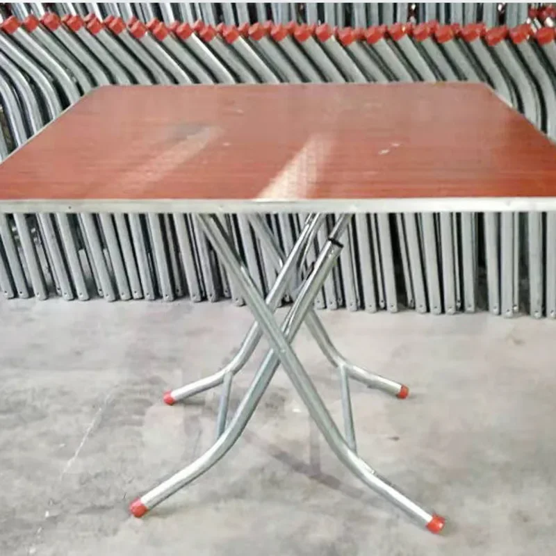 Stainless Steel Round Table Frames Foldable Dining Table Legs Thickened Galvanized Pipes New Anti-Slip Foot Pads  And Durable
