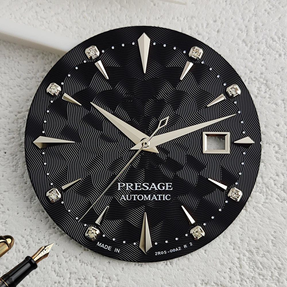 NH35 wijzerplaat S-logo wijzerplaat cocktail wijzerplaat 29 mm gemodificeerd horlogeaccessoire, compatibel met NH35 NH36 wijzerplaat met automatisch uurwerk