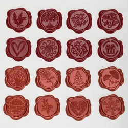 Wax Seals Stamp Stickers DIY Gift Invitation Envelope Decor Stickers Wax Label Heart Flowers Tree Christmas Pattern Wax Sticker