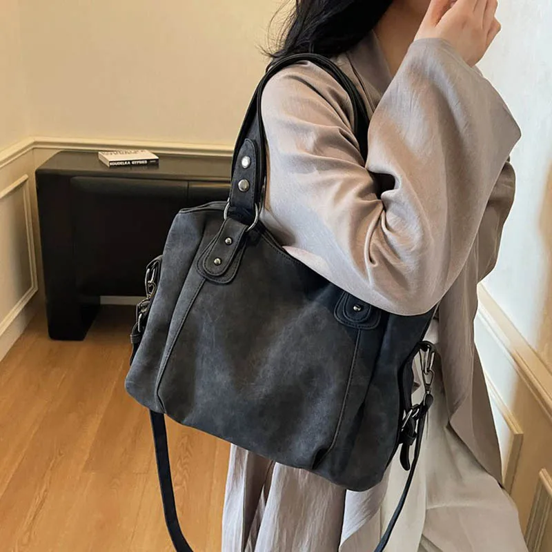 Ladies' Handbag 2026 Large Capacity Tote Bag New Women'S Bag Crossbody Bag Frosted Solid Color Single Shoulder Armpit Bags